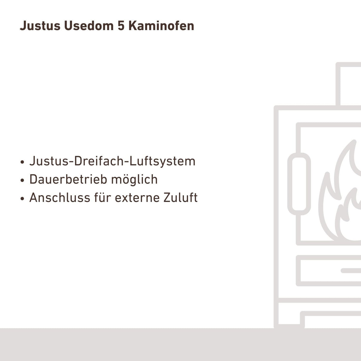 Justus Usedom 5 Kaminofen Stahl Schwarz / Speckstein