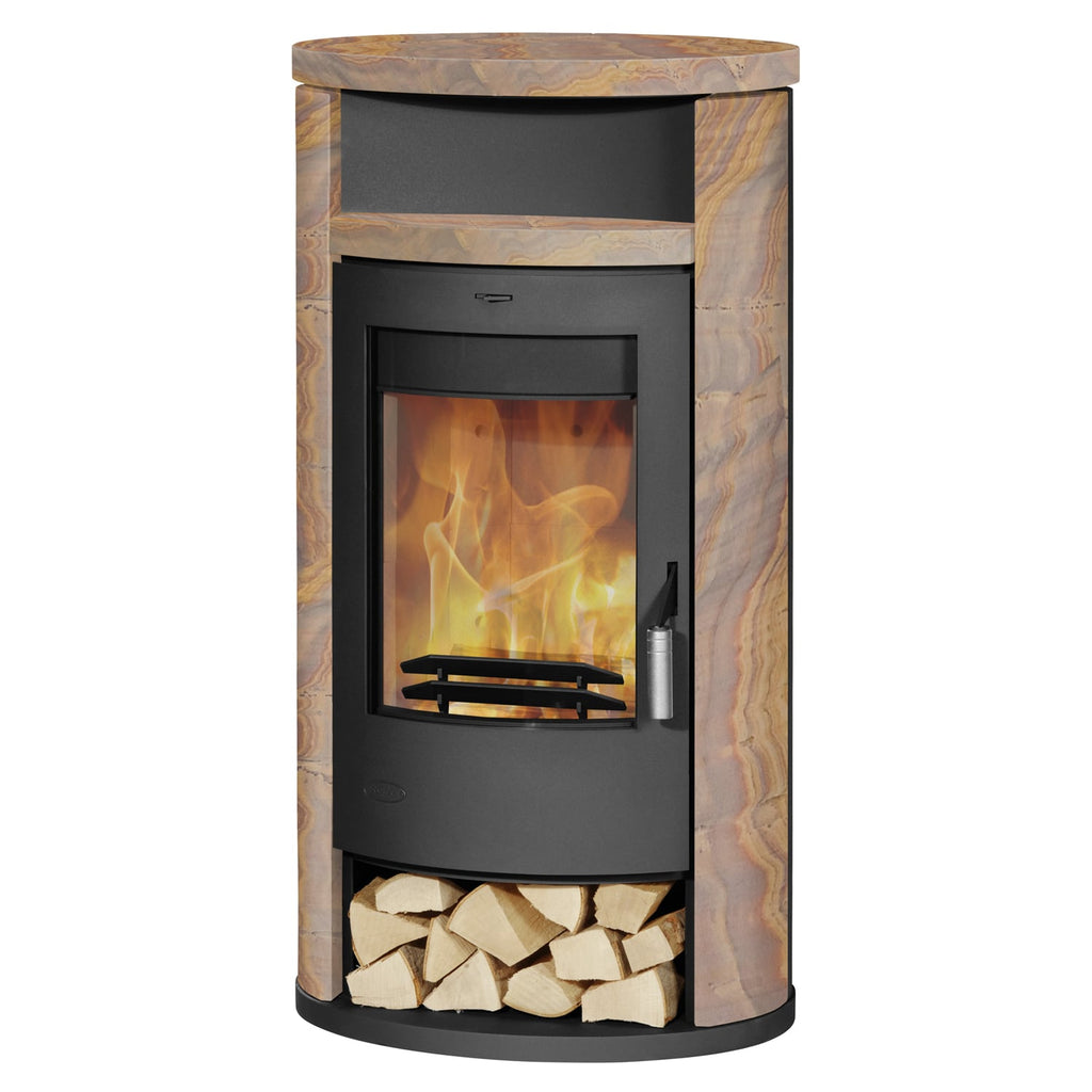 Fireplace Alicante Kaminofen Stahl Schwarz | Loticstone Sandstein