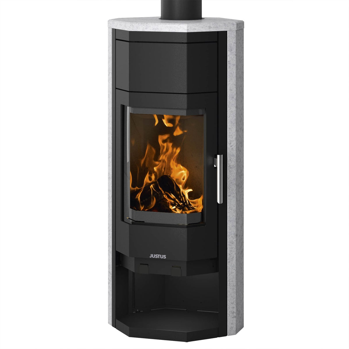 Justus Usedom 5 W+ 2.0 Kaminofen Stahl Schwarz/Speckstein