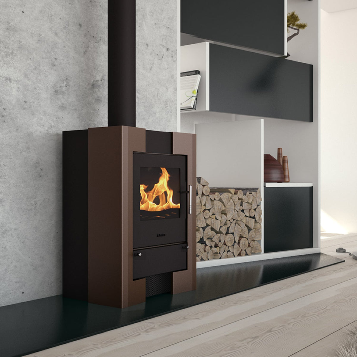 Kaminofen HS Flamingo ESPO 2 Samet Brown