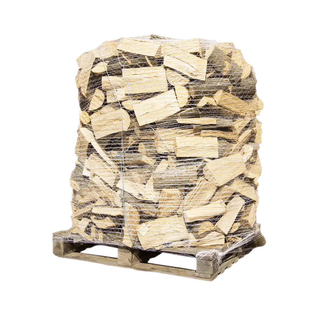 Buchen Premium Brennholz 25cm, rindenfrei auf Palette im Netz, ca. 1,6 srm-1rm, 500 kg
